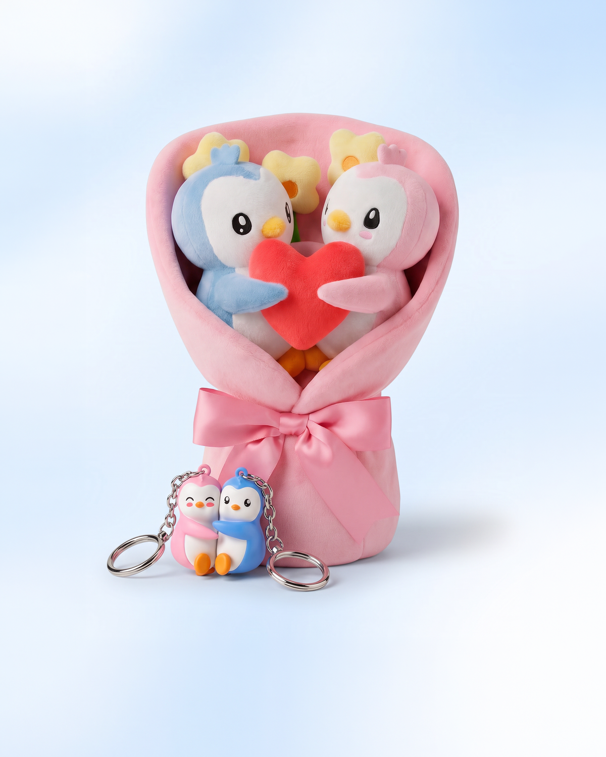 Perfect Pair Magnetic Keychain + 11" Plush Bouquet