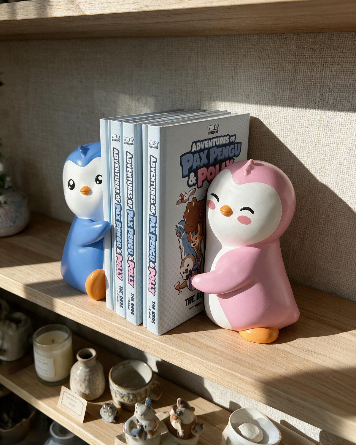 Pax Pengu & Polly Collectible Bookends