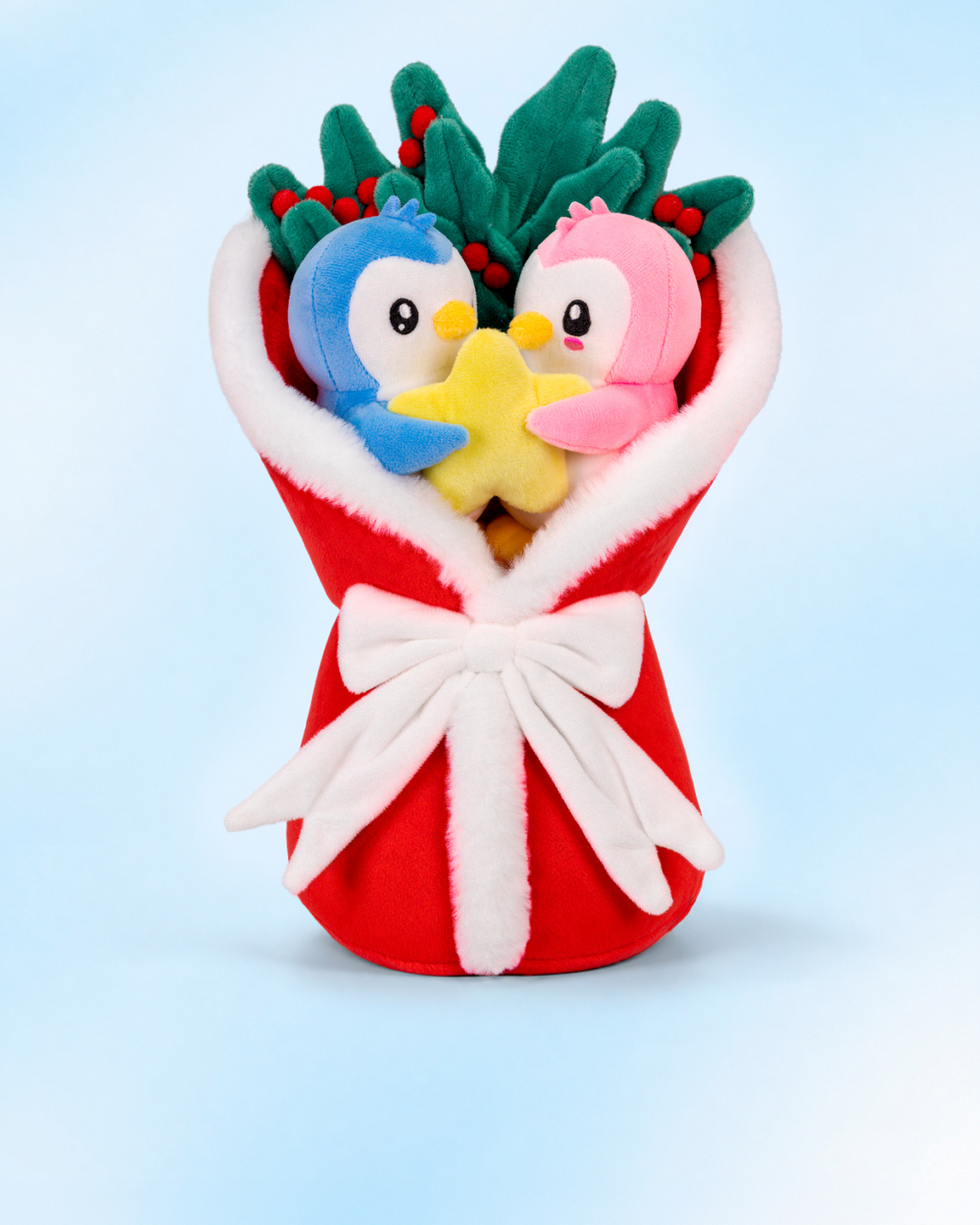 Pudgy Penguins Pax & Polly Holiday Plush Bouquet 14.5”